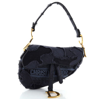 Christian Dior Saddle Handbag Camouflage Embroidered Canvas Medium
