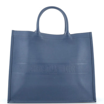 Christian Dior Book Tote Embossed Leather Large