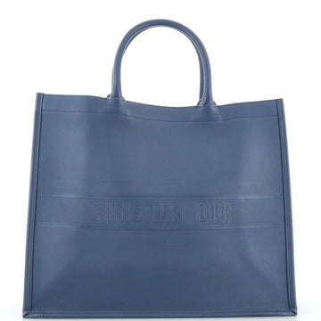 Christian Dior Book Tote Embossed Leather Large
