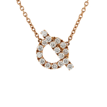 Hermes Finesse Pendant Necklace 18K Rose Gold and Diamonds
