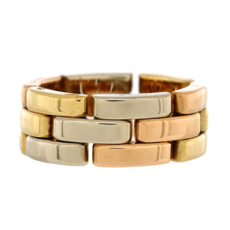 Cartier Maillon Panthere 3 Row Ring 18K Tricolor Gold