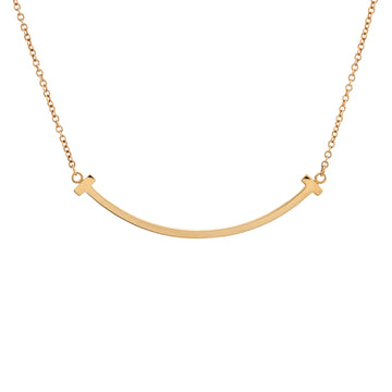 Tiffany & Co. T Smile Pendant Necklace 18K Rose Gold Small