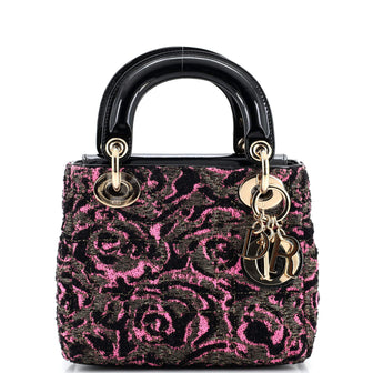 Christian Dior Lady Dior Bag Cannage Quilt Tweed with Patent Mini