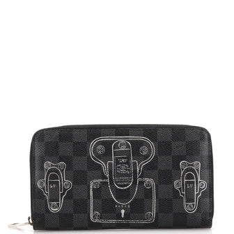Louis Vuitton Zippy Organizer Limited Edition Trunks and Locks Damier Graphite