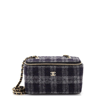 Chanel Classic Vanity Case with Chain Quilted Tweed Small