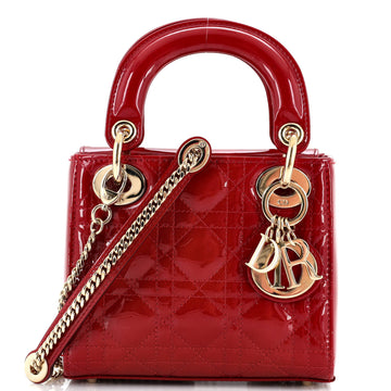 Christian Dior Lady Dior Chain Bag Cannage Quilt Patent Mini