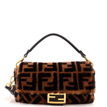 Fendi Baguette NM Bag Zucca Shearling Medium
