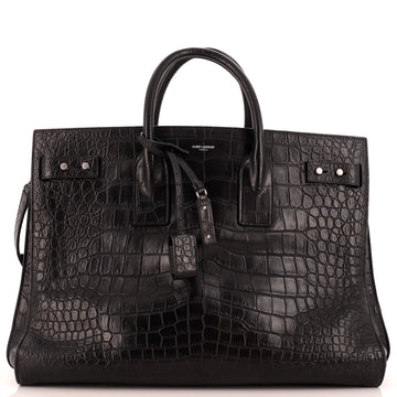 Saint Laurent Sac de Jour Souple Bag Crocodile Embossed Leather Large