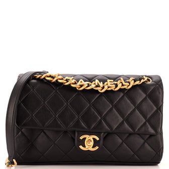 Chanel Logo Letters Chanel Touch Chain Flap Bag Quilted Lambskin Medium