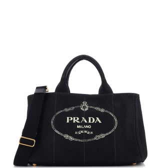 Prada Canapa Convertible Tote Canvas Large