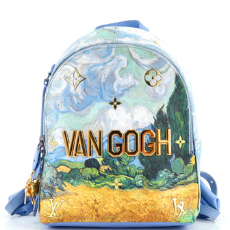 Louis Vuitton Palm Springs Backpack Limited Edition Jeff Koons Van Gogh Print Canvas PM