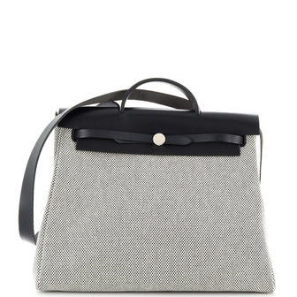 Hermes Herbag Zip Criss Viking Toile and Leather 39