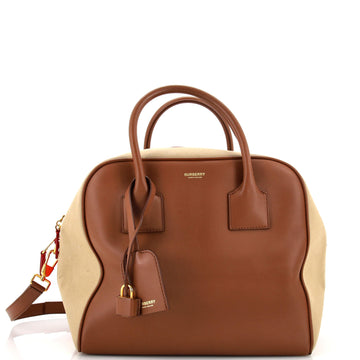 Burberry Cube Bag Leather and Canvas Medium