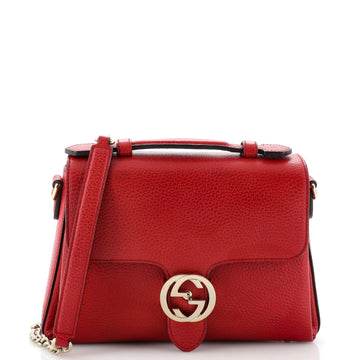 Gucci Interlocking Top Handle Bag (Outlet) Leather Small