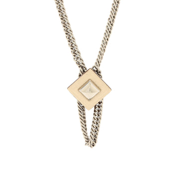 Hermes Gourmette Equestre Pendant Necklace Leather with Metal Small