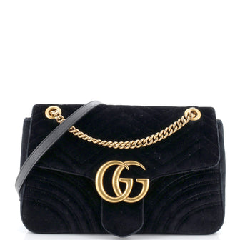Gucci GG Marmont Flap Bag Matelasse Velvet Medium