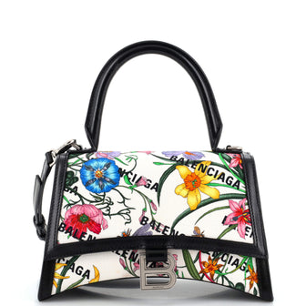 Gucci x Balenciaga The Hacker Project Hourglass Top Handle Bag Flora Canvas Small