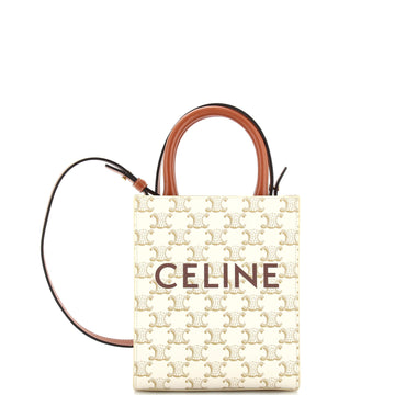 Celine Vertical Cabas Tote Triomphe Coated Canvas Mini
