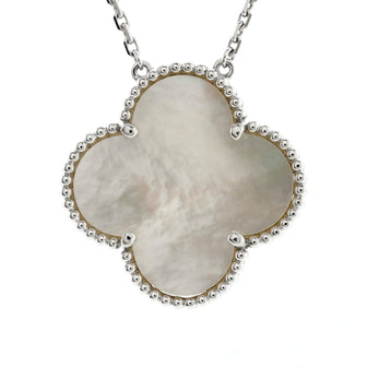 Van Cleef & Arpels Magic Alhambra Pendant Necklace 18K White Gold and Mother of Pearl