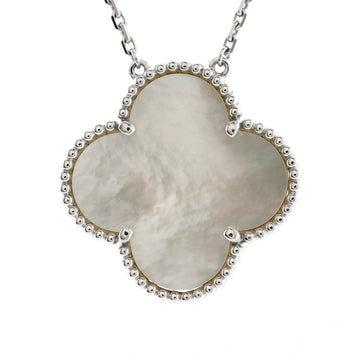 Van Cleef & Arpels Magic Alhambra Pendant Necklace 18K White Gold and Mother of Pearl