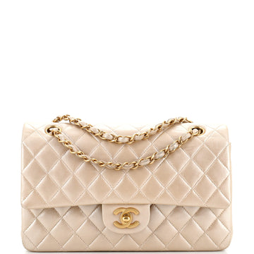 Chanel Vintage Classic Double Flap Bag Quilted Iridescent Lambskin Medium