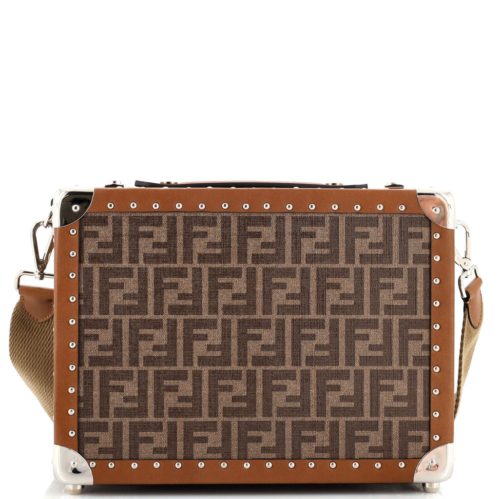 APBD-F1050HK 美品 Fendi Rigid Suitcase Zucca Canvas with Leather Small Brown 2673283