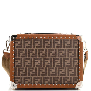 Fendi Rigid Suitcase Zucca Canvas with Leather Small