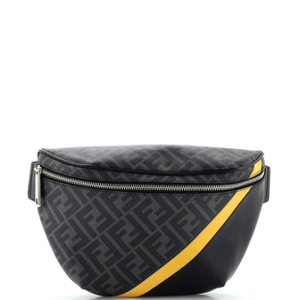Fendi Zip Belt Bag Zucca Coated Canvas and Leather