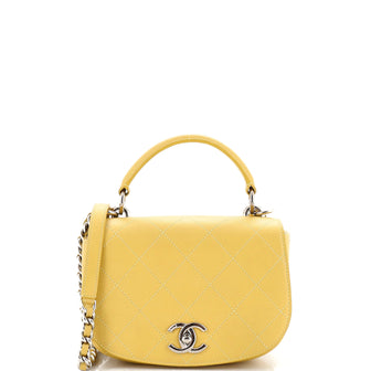Chanel Ring My Bag Top Handle Bag Stitched Calfskin Small