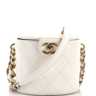Chanel Resin Elegant Chain Tubular Vanity Case Quilted Lambskin Small