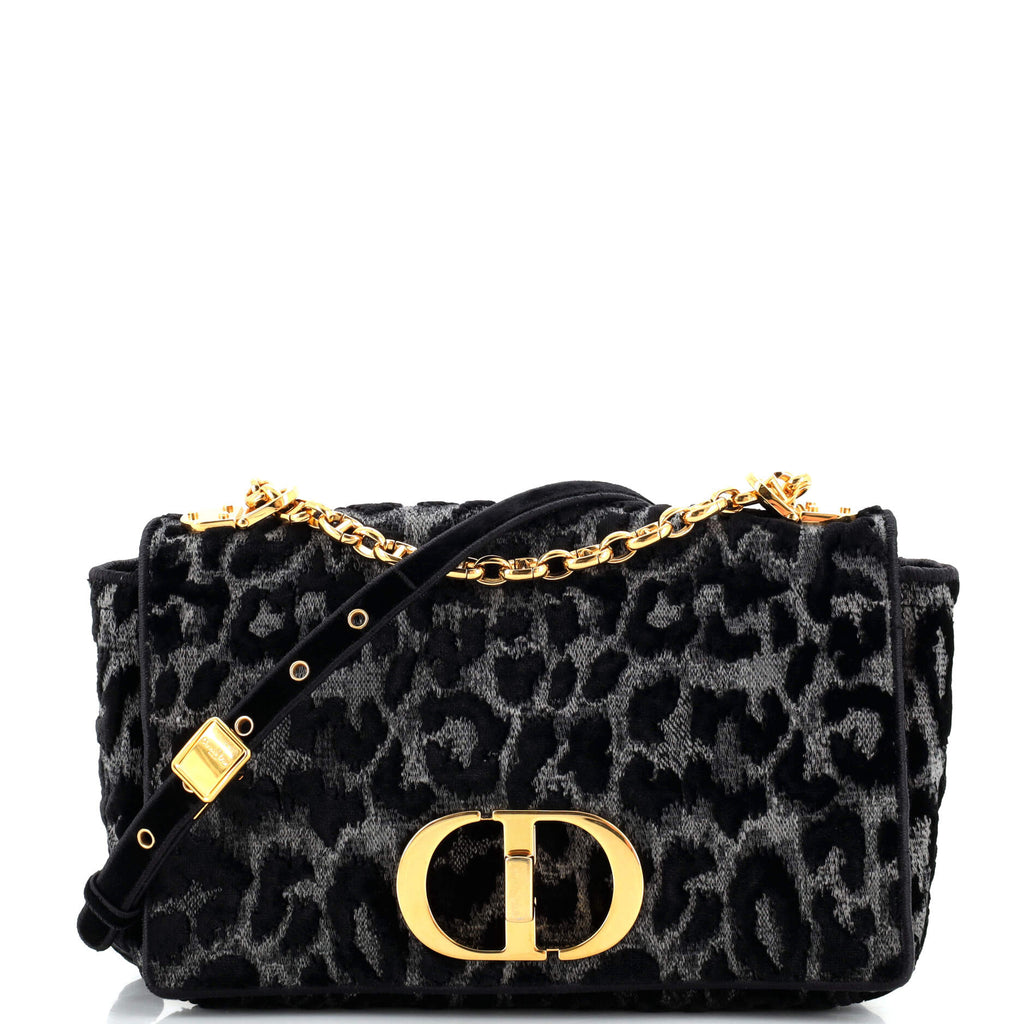 Christian Dior Caro Bag Mizza Embroidered Velvet Medium Black 26732862