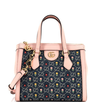 Gucci Ophidia Top Handle Tote Printed GG Denim Small
