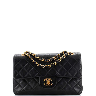 Chanel Vintage Classic Double Flap Bag Quilted Lambskin Small