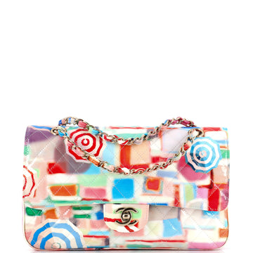 Chanel Classic Double Flap Bag Quilted Printed Patent Medium
