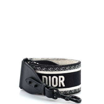 Christian Dior Logo Shoulder Strap Embroidered Canvas