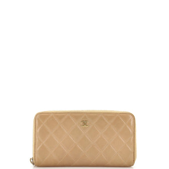 Chanel Zip Around Wallet Quilted Lambskin Long
