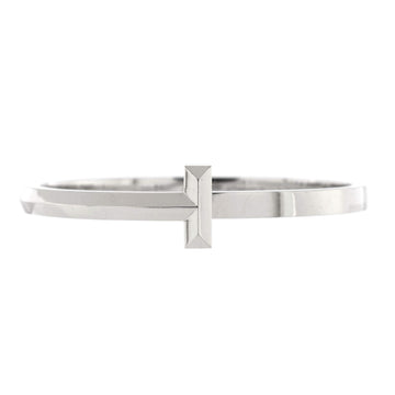 Tiffany & Co. T1 Hinged Bangle Bracelet 18K White Gold Wide