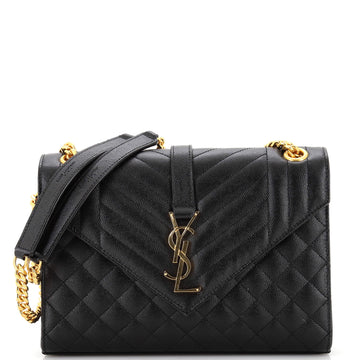 Saint Laurent Classic Monogram Envelope Satchel Mixed Matelasse Leather Medium