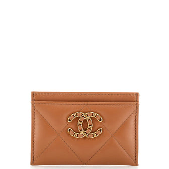 Chanel 19 Card Holder Quilted Leather
