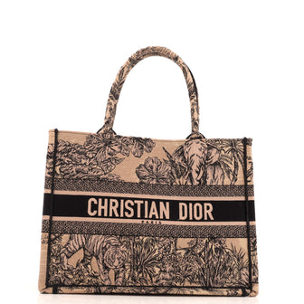 Christian Dior Book Tote Embroidered Canvas Medium