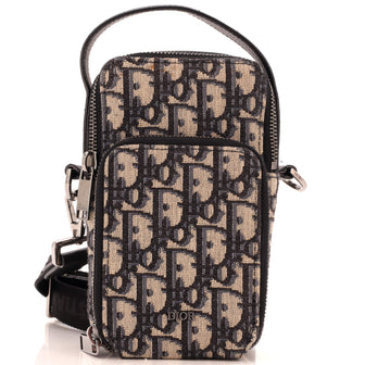 Christian Dior Zip Around Crossbody Pouch Oblique Canvas Mini