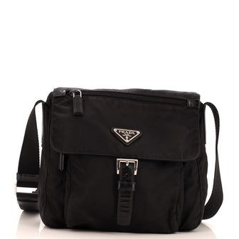 Prada Buckle Messenger Bag Tessuto Small