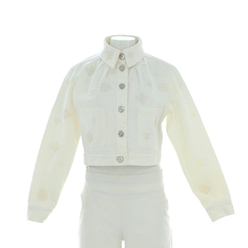 Chanel Women's Logo Button Up Jacket Denim