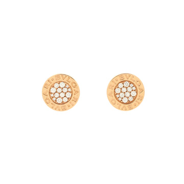 Bvlgari Bvlgari Bvlgari Stud Earrings Rose Gold and Diamonds