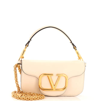 Valentino Garavani VLogo Loco Flap Shoulder Bag Leather Medium