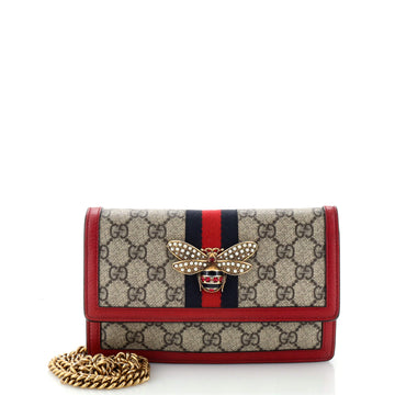 Gucci Queen Margaret Chain Wallet GG Coated Canvas Mini