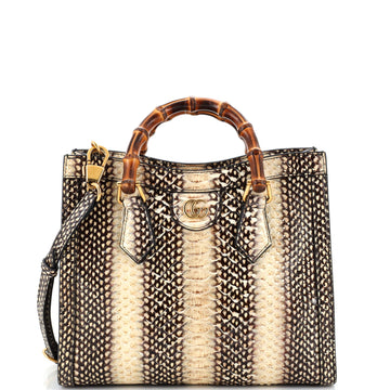 Gucci Diana NM Bamboo Handle Tote Python Small