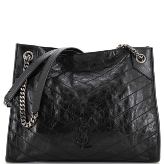 Saint Laurent Niki Shopping Tote Matelasse Chevron Leather Large