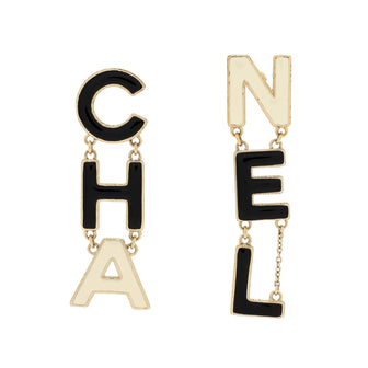 Chanel CHA-NEL Drop Earrings Metal with Enamel