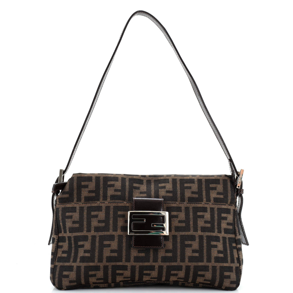 小物 FENDI Fendi Vintage Pocket Shoulder Bag Zucca Canvas Small Brown 2676971